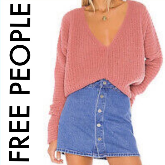 FREE PEOPLE NWT ROSE PINK LIGHTWEIGHT SWEATER L